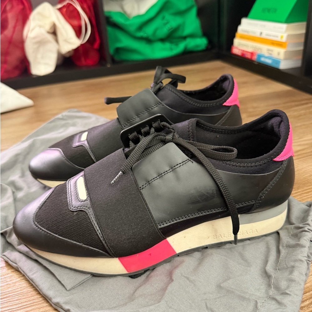 Balenciaga Black and Pink Women's Sneakers